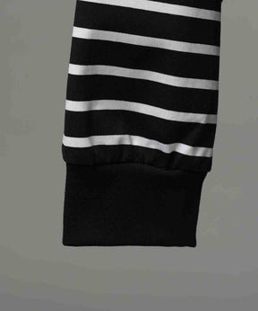 ULTIMA Cotton Border Prime-Over Crew Neck Long Sleeve T-Shirt