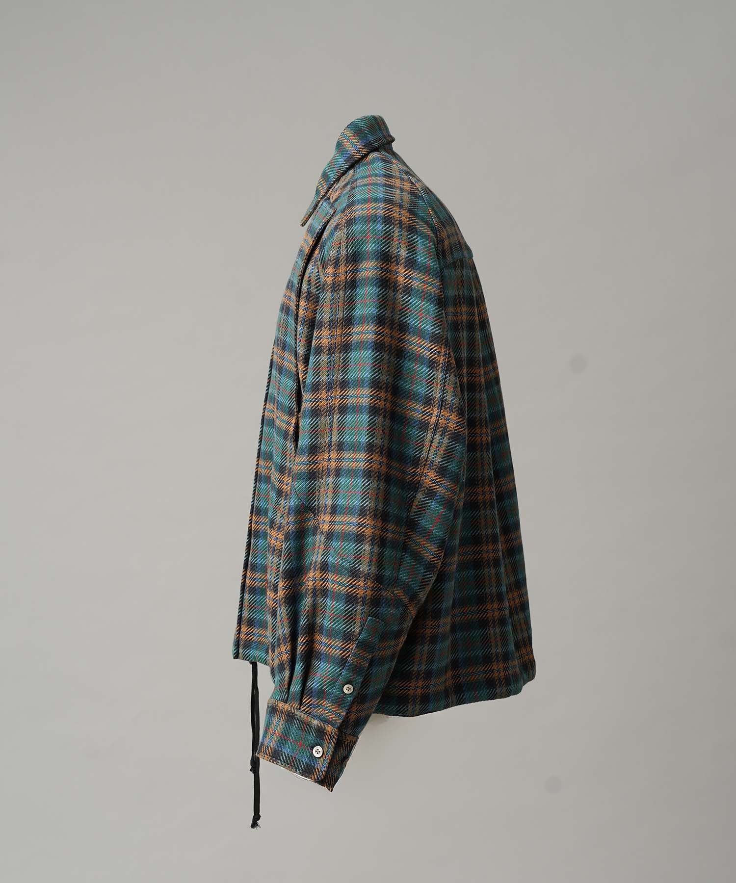 [Sale starts at 12:00 pm on Saturday, September 13th] [Italian Dead Stock Fabric] Prime-Over Curved Pocket Shirts Blouson