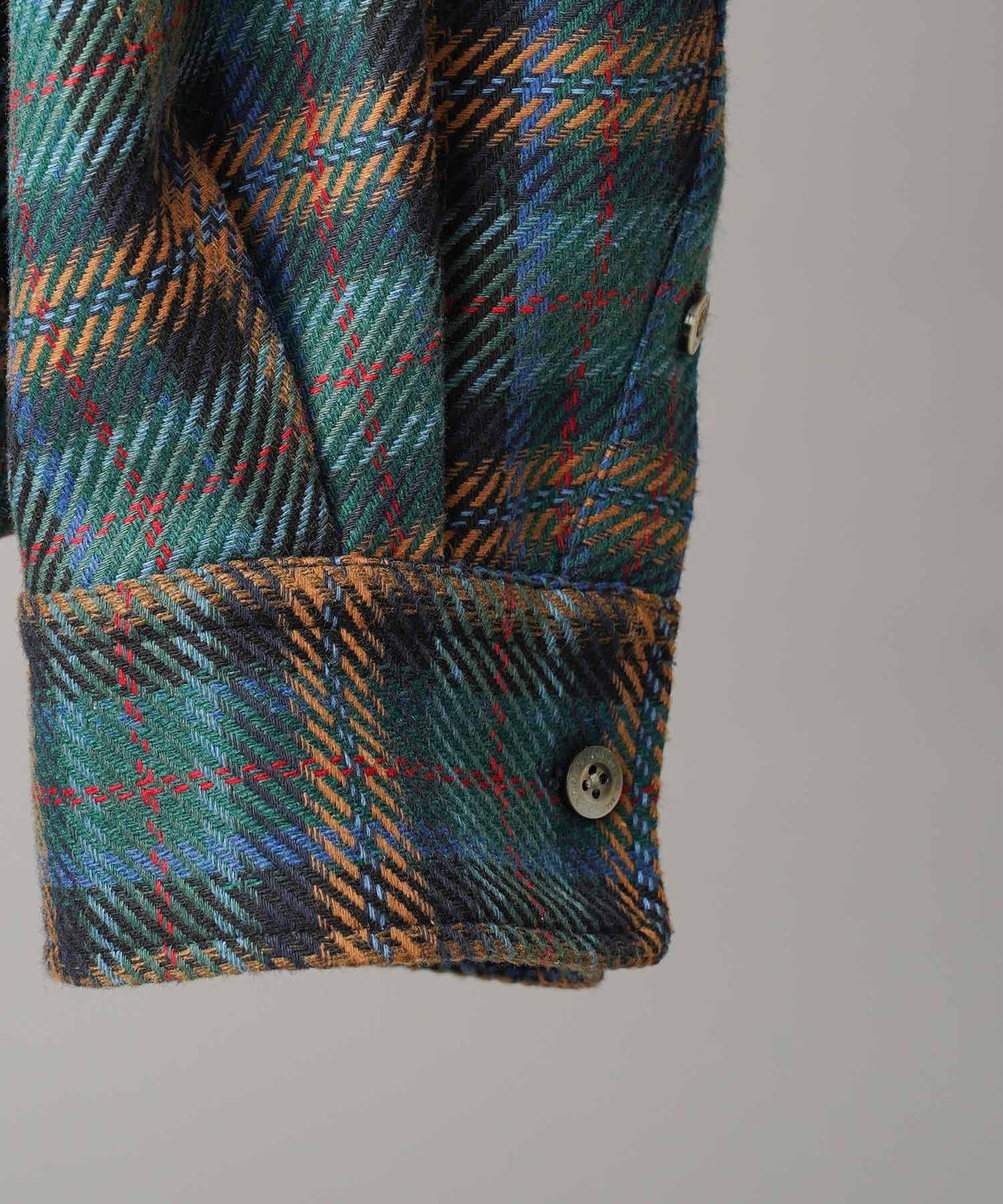 [Sale starts at 12:00 pm on Saturday, September 13th] [Italian Dead Stock Fabric] Prime-Over Curved Pocket Shirts Blouson