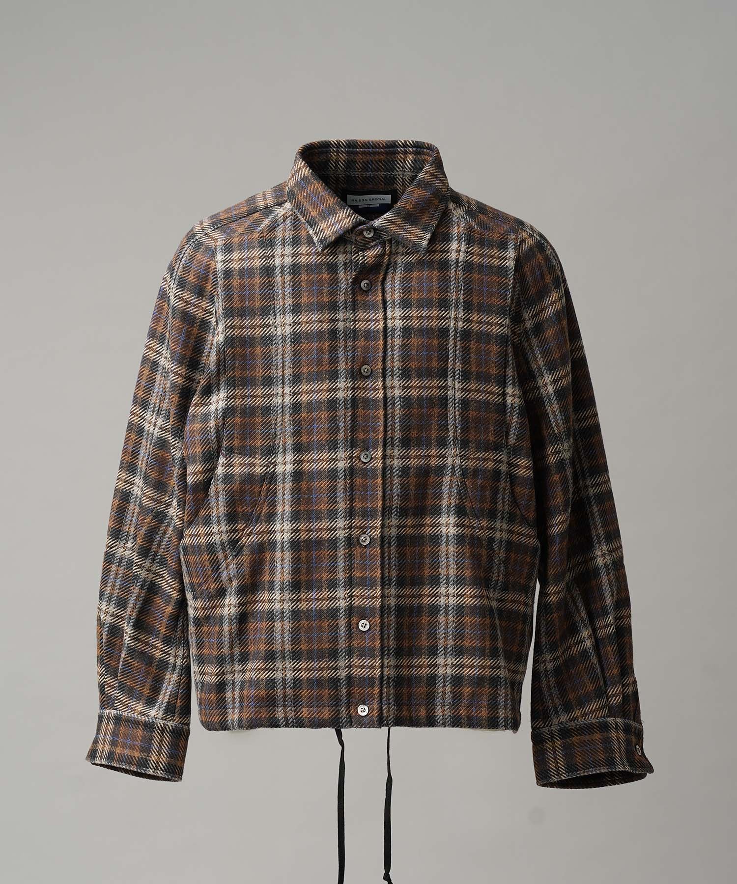 [Sale starts at 12:00 pm on Saturday, September 13th] [Italian Dead Stock Fabric] Prime-Over Curved Pocket Shirts Blouson