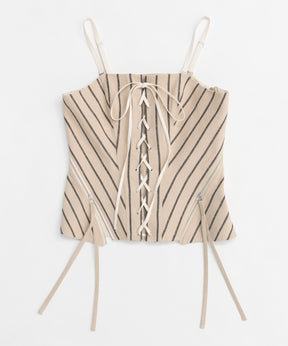 【25SPRING PRE-ORDER】Stripe Lace Up Bustier