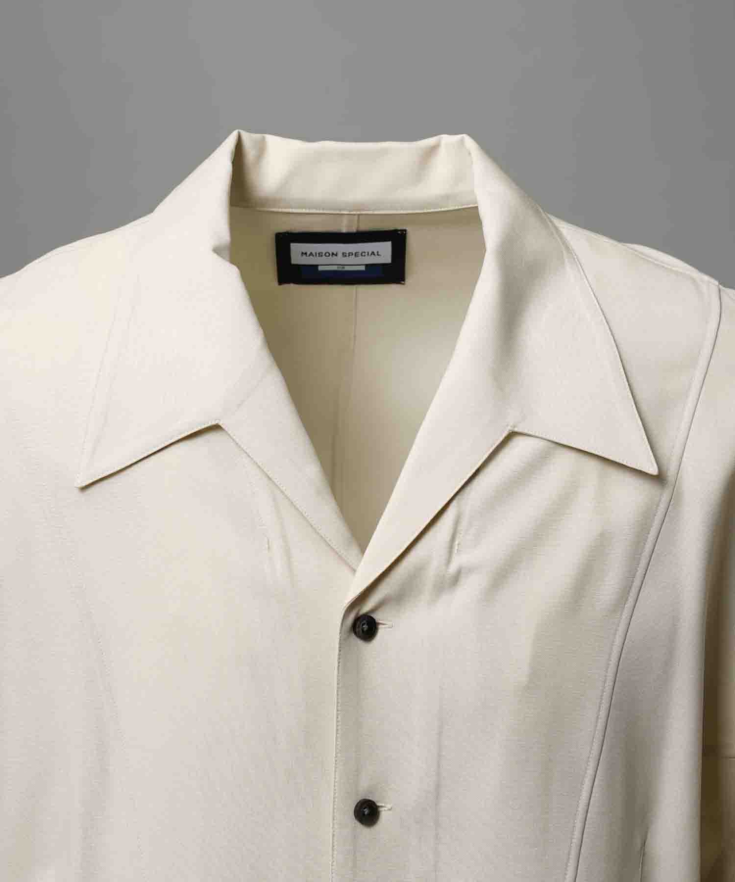 Radial Darts Prime-Over Open Collar Shirt