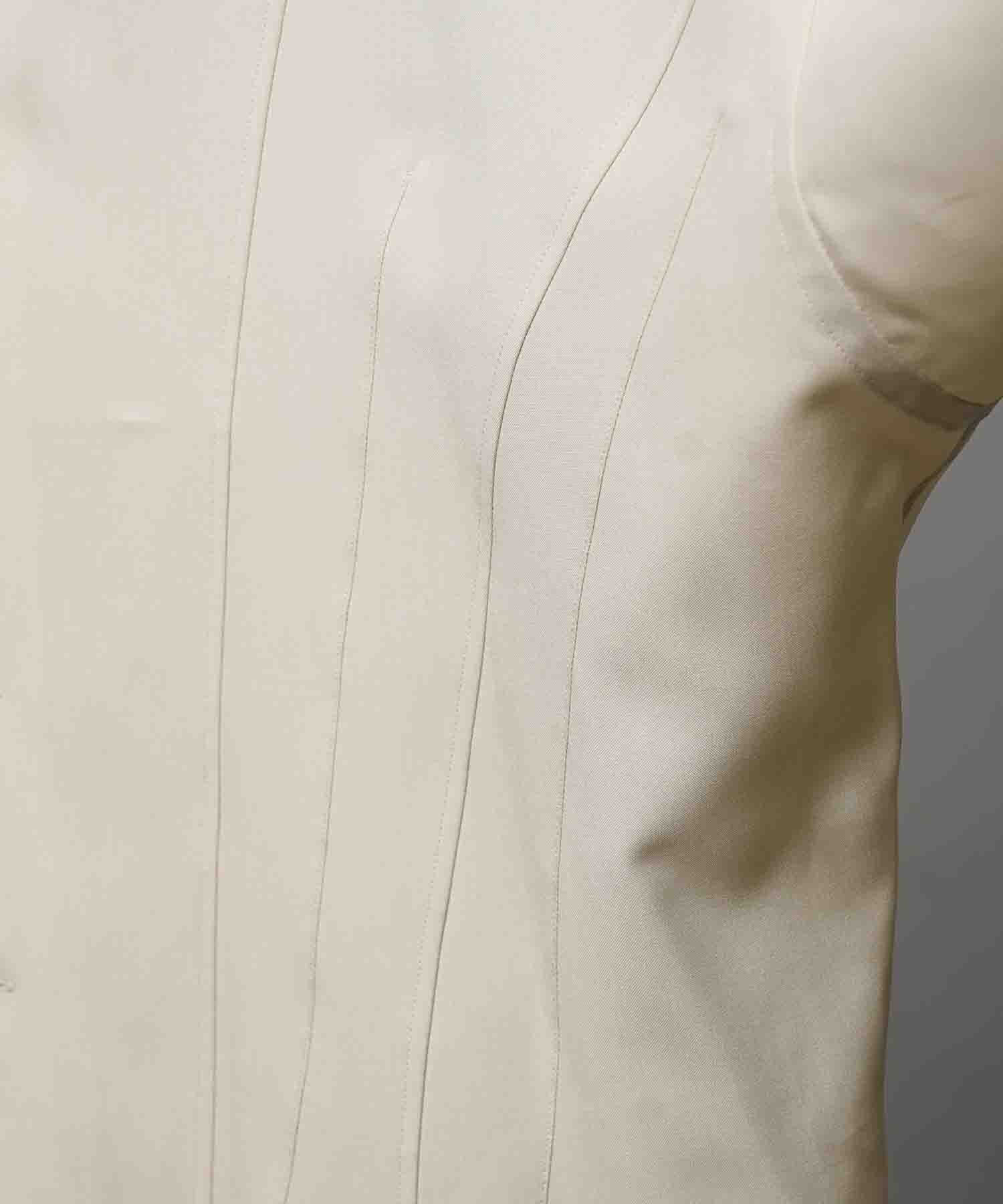 Radial Darts Prime-Over Open Collar Shirt