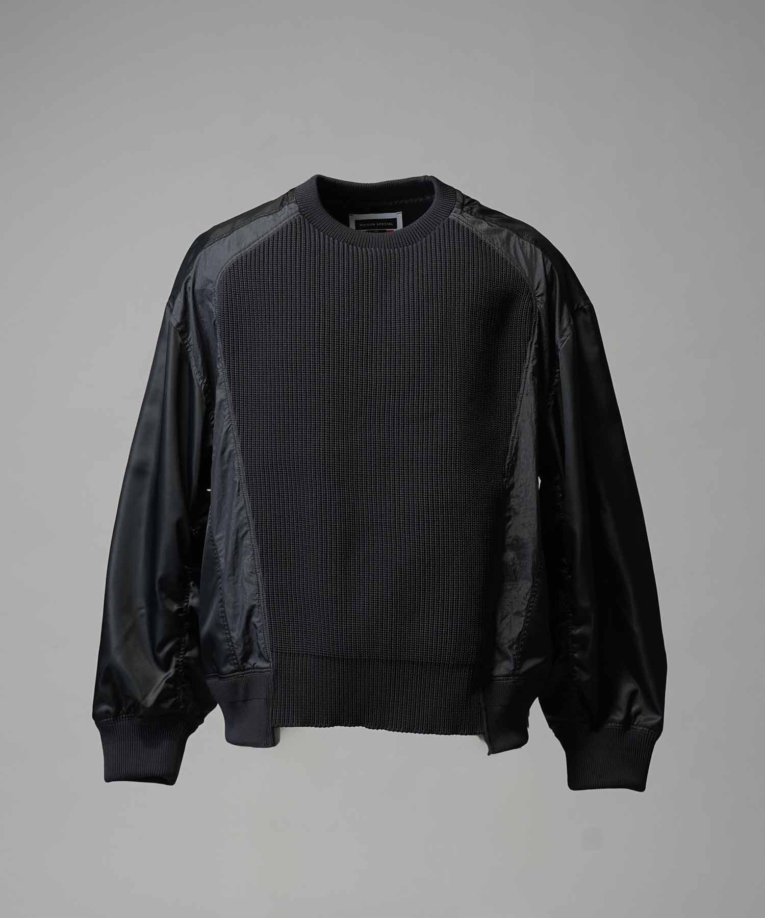 编织组合额叶套头衫