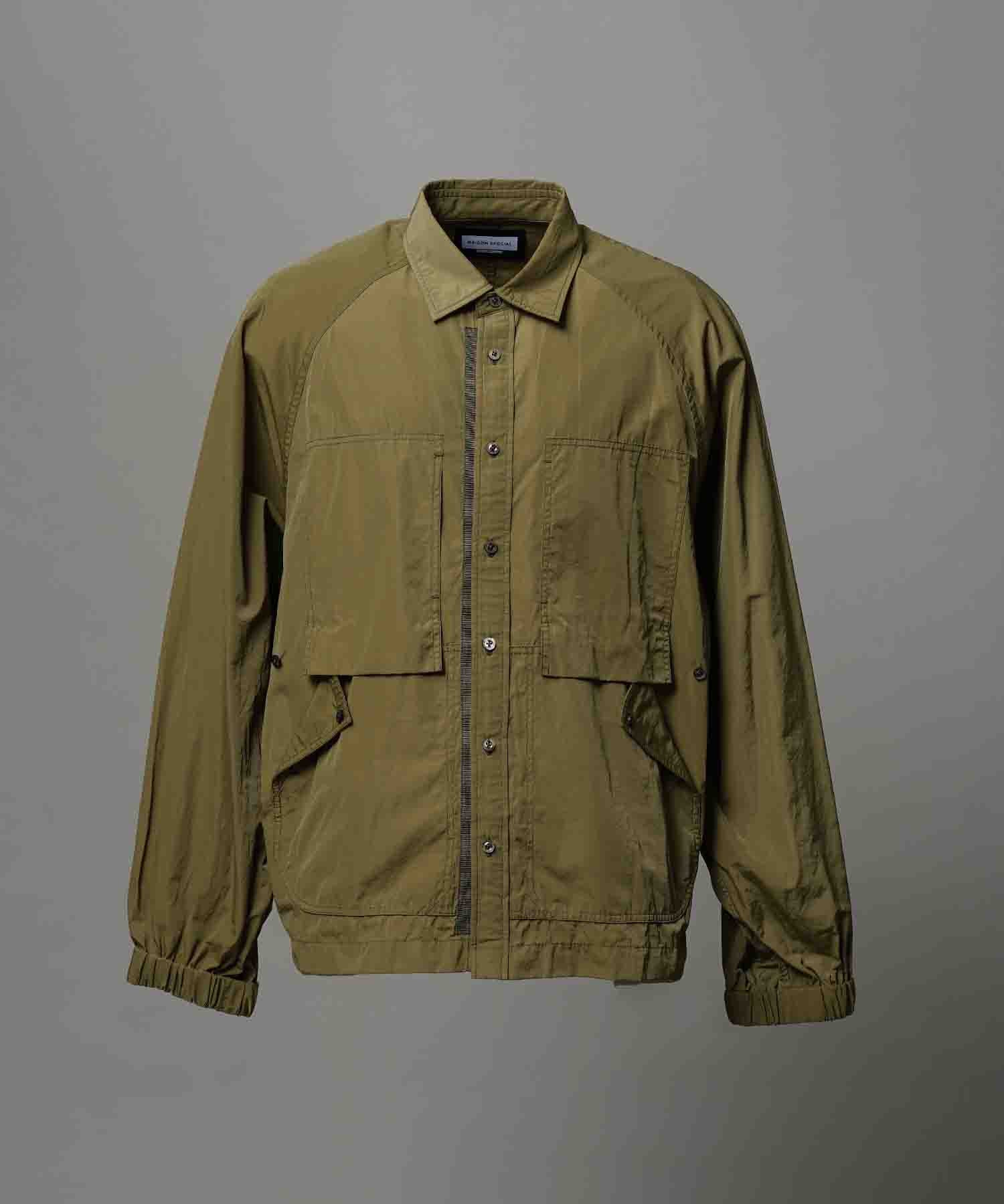 Prime-Over Raglan Sleeve Pocket Shirts Blouson