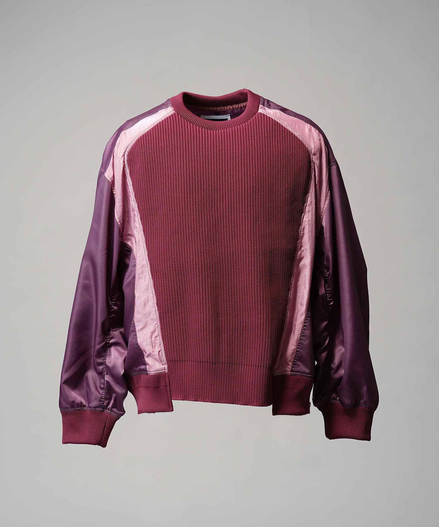 编织组合额叶套头衫