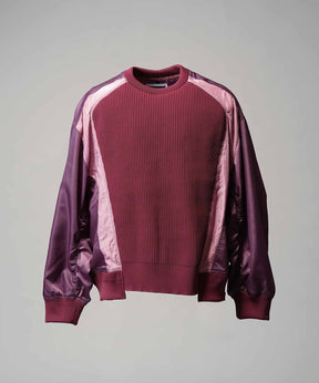 编织组合额叶套头衫