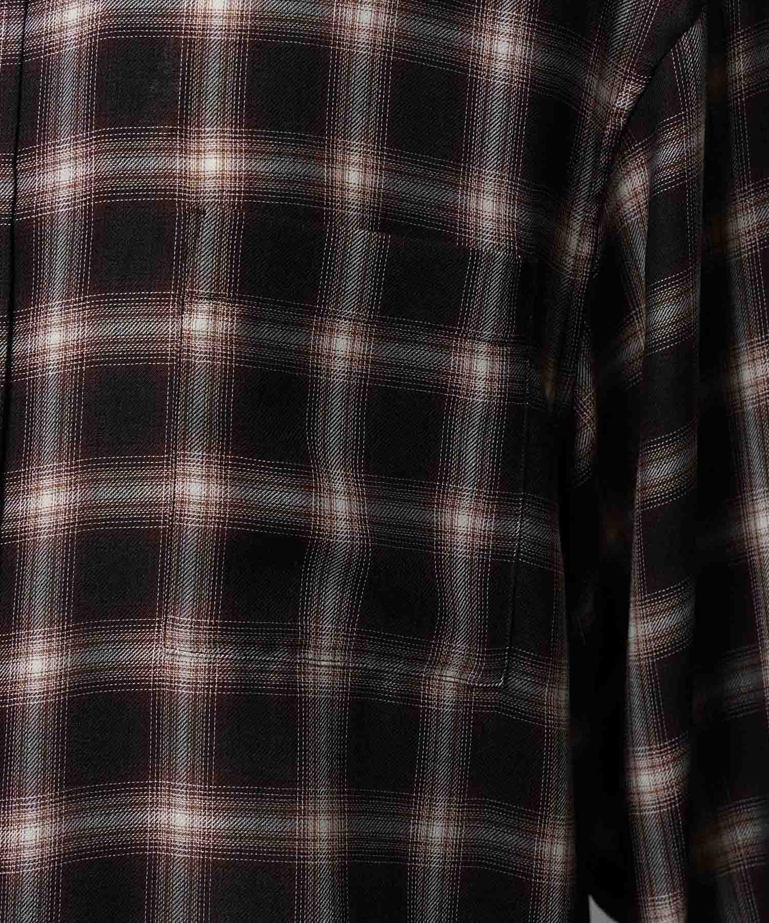 Prime-Over Ombre 점검 일반 칼라 셔츠 코트