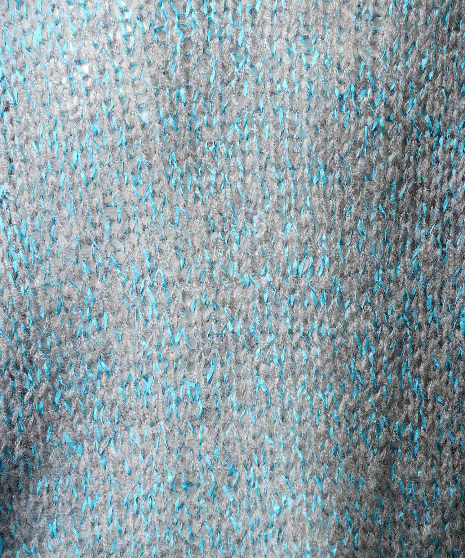 Tape Yarn Mix Hand Knitting Prime-Over Crew Neck Knit Pullover