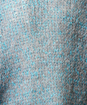 Tape Yarn Mix Hand Knitting Prime-Over Crew Neck Knit Pullover