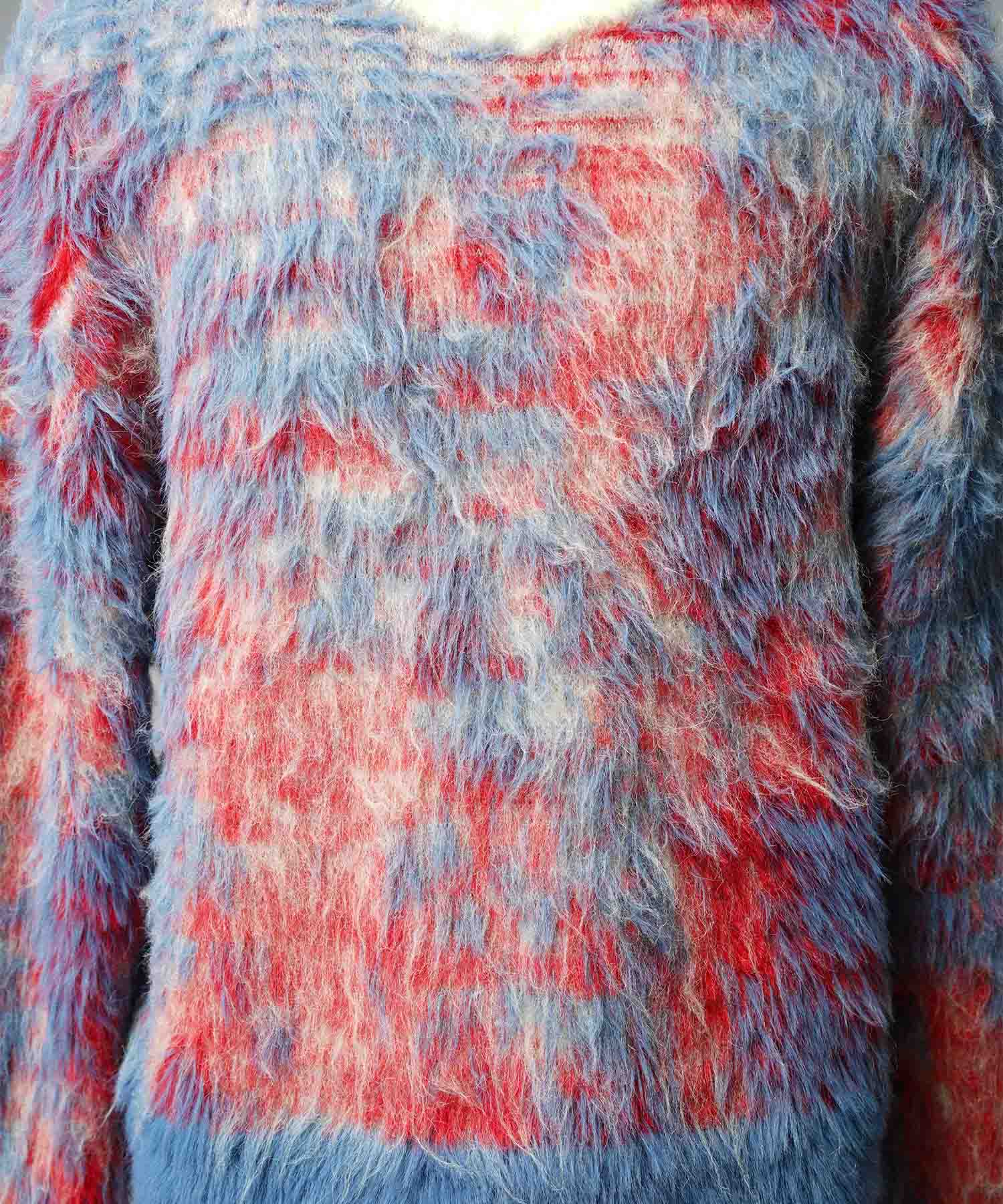 25AW PRE-ORDER】7G Shaggy Jacquard Prime-Over Crew Neck Knit