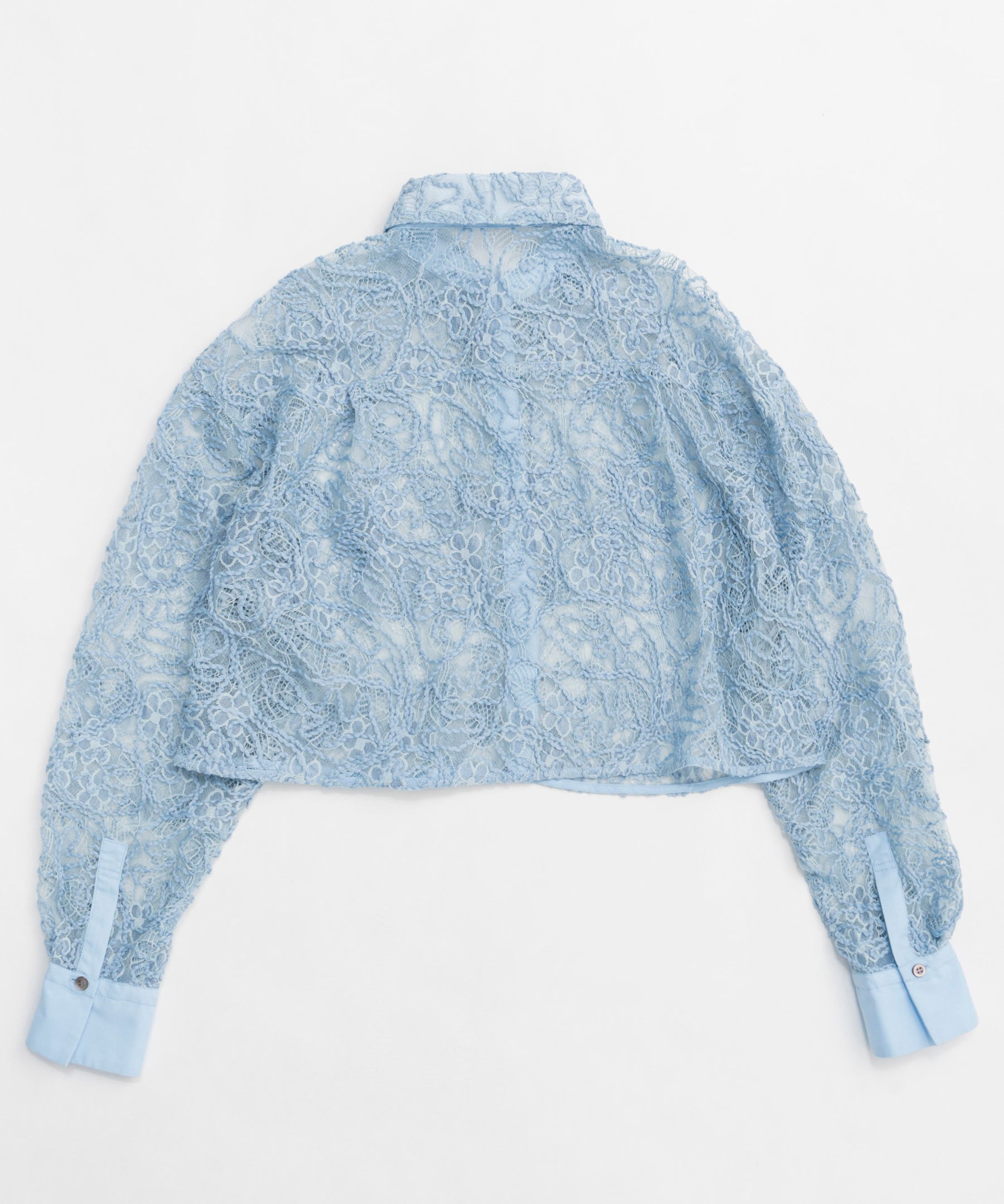 【25SPRING PRE-ORDER】Embroidery Lace Fabric Short Length Shirt