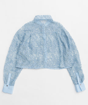 【25SPRING PRE-ORDER】Embroidery Lace Fabric Short Length Shirt