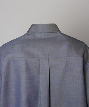4 Colors Chambray Washable Wool Prime-Over Regular Collar Shirt