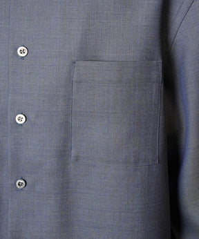 4 Colors Chambray Washable Wool Prime-Over Regular Collar Shirt