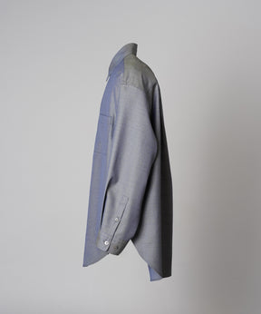 4 Colors Chambray Washable Wool Prime-Over Regular Collar Shirt Coat