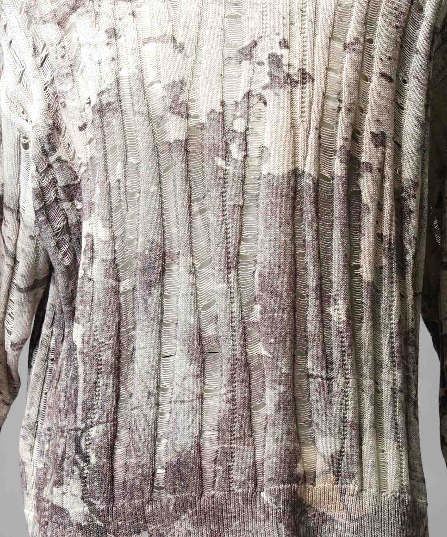 Wall Art Print Damage Knit Pullover