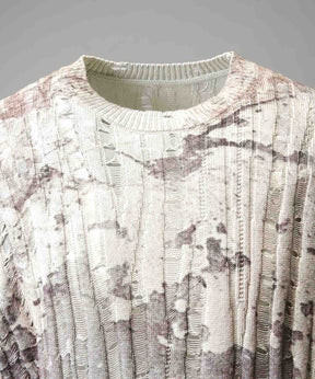 Wall Art Print Damage Knit Pullover