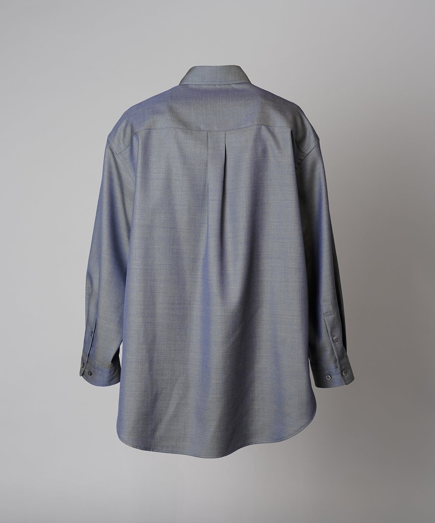 4 Colors Chambray Washable Wool Prime-Over Regular Collar Shirt Coat