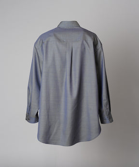4 Colors Chambray Washable Wool Prime-Over Regular Collar Shirt Coat