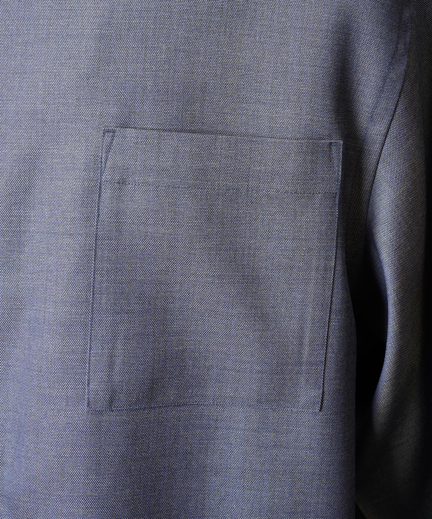 4 Colors Chambray Washable Wool Prime-Over Regular Collar Shirt Coat