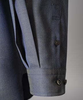 4 Colors Chambray Washable Wool Prime-Over Regular Collar Shirt Coat