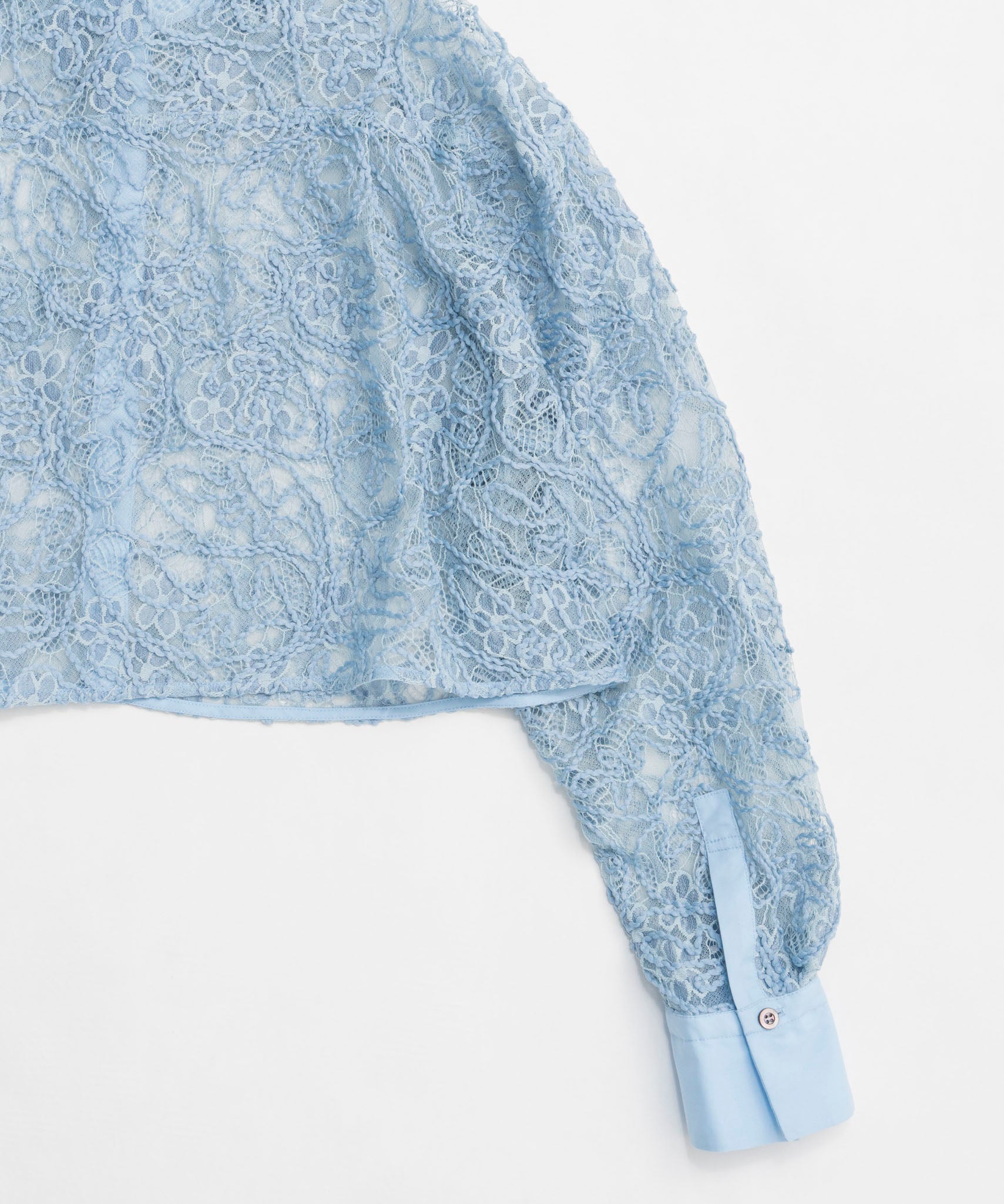 【25SPRING PRE-ORDER】Embroidery Lace Fabric Short Length Shirt