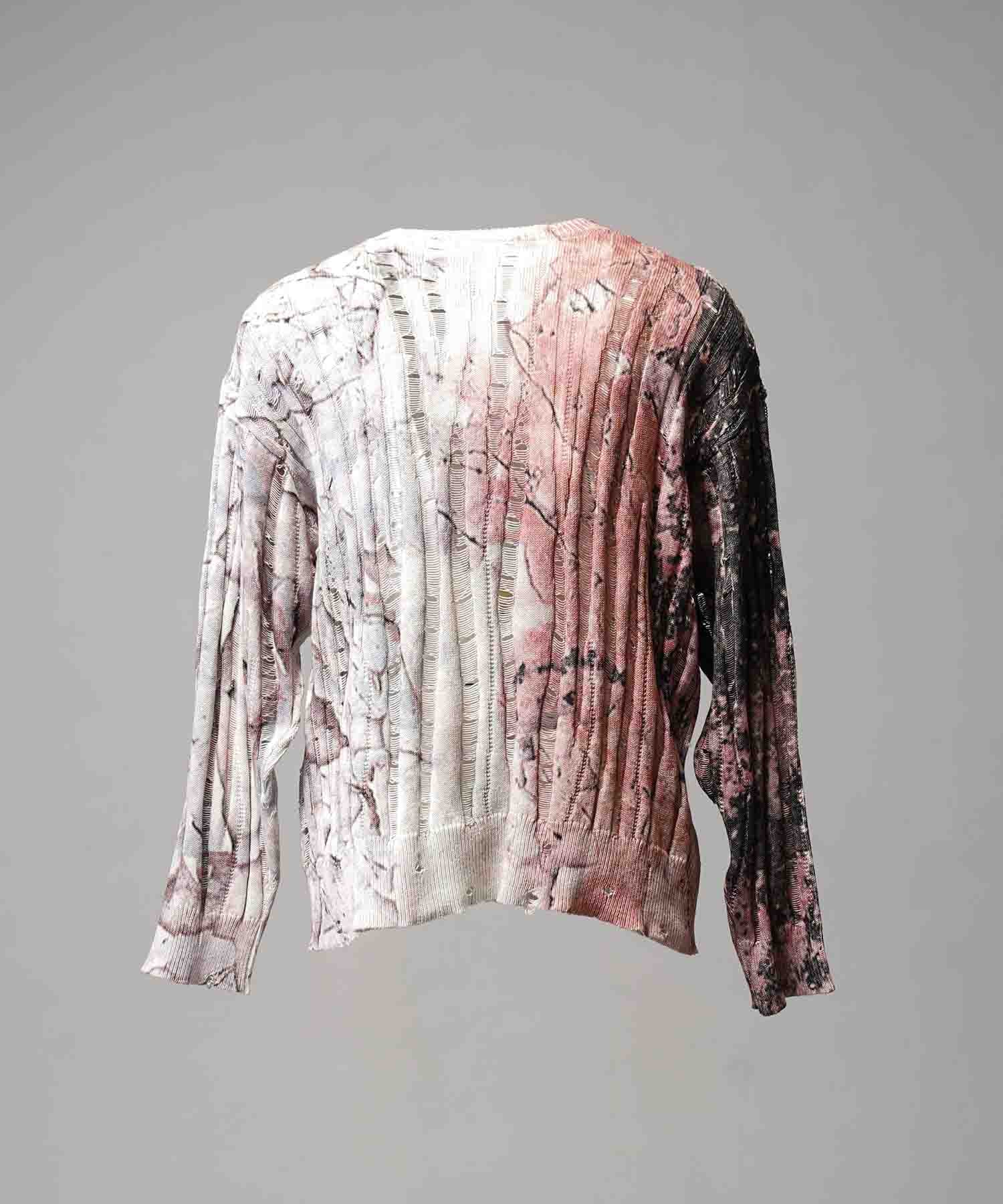 Wall Art Print Damage Knit Pullover