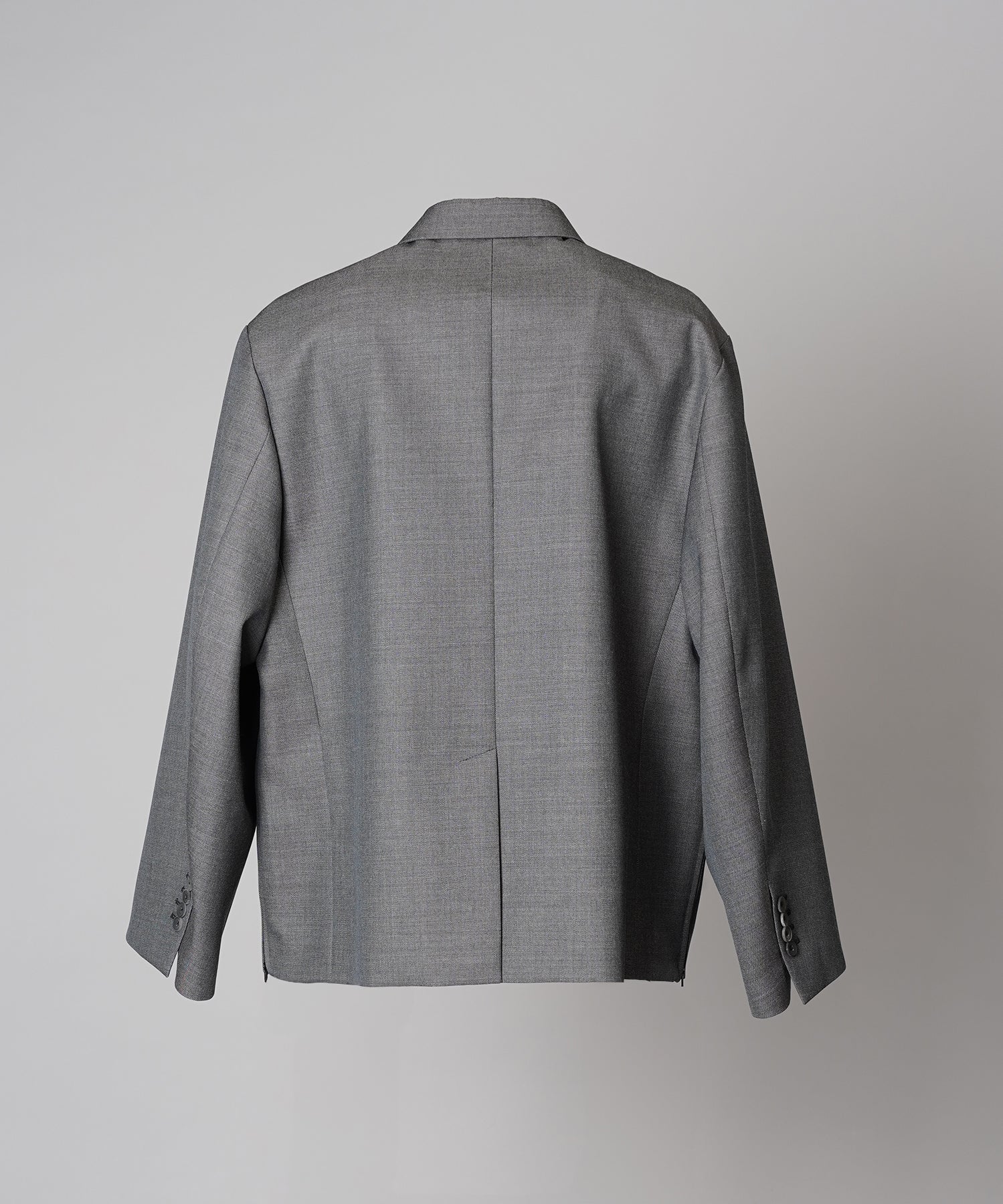4 Colors Chambray Washable Wool Prime-Over Peaked Lapel Double Breasted Jacket