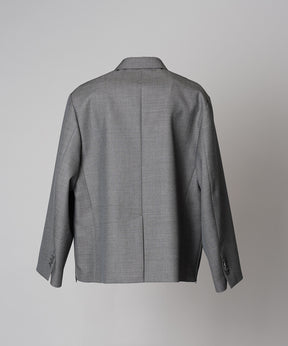4 Colors Chambray Washable Wool Prime-Over Peaked Lapel Double Breasted Jacket