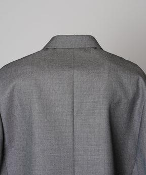 4 Colors Chambray Washable Wool Prime-Over Peaked Lapel Double Breasted Jacket