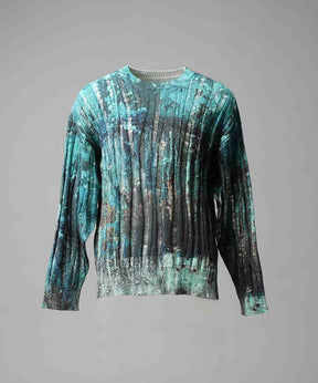 Wall Art Print Damage Knit Pullover