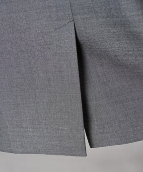 4 Colors Chambray Washable Wool Prime-Over Peaked Lapel Double Breasted Jacket
