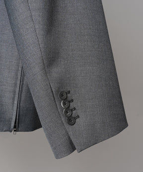 4 Colors Chambray Washable Wool Prime-Over Peaked Lapel Double Breasted Jacket