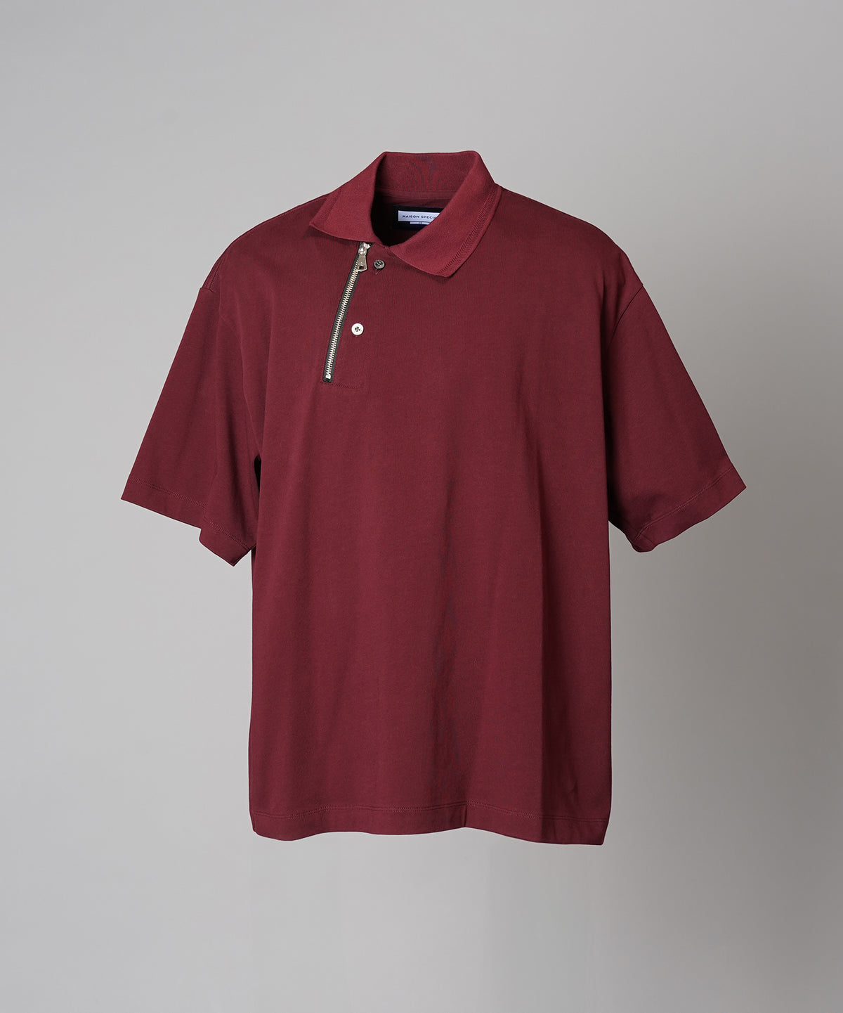 【26SS PRE-ORDER】Asymmetrical Front Zip Prime-Over Short Sleeve Polo Shirt