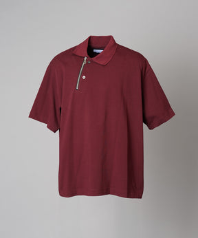 【26SS PRE-ORDER】Asymmetrical Front Zip Prime-Over Short Sleeve Polo Shirt