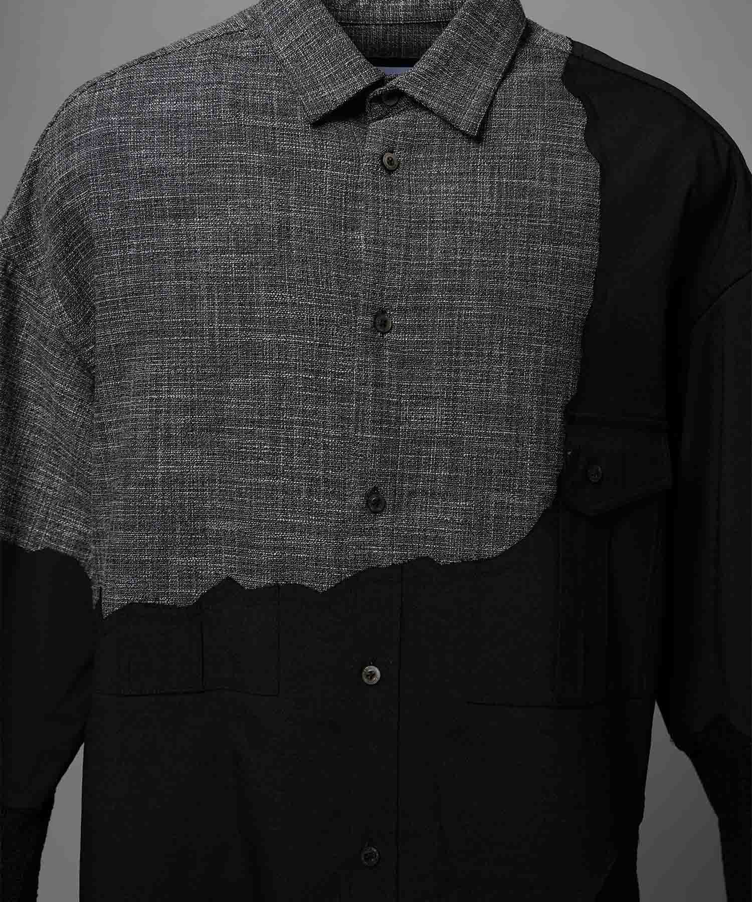 Prime-Over Curved Curve switching Regular Collar Shirt (Copy)