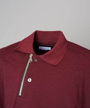 【26SS PRE-ORDER】Asymmetrical Front Zip Prime-Over Short Sleeve Polo Shirt