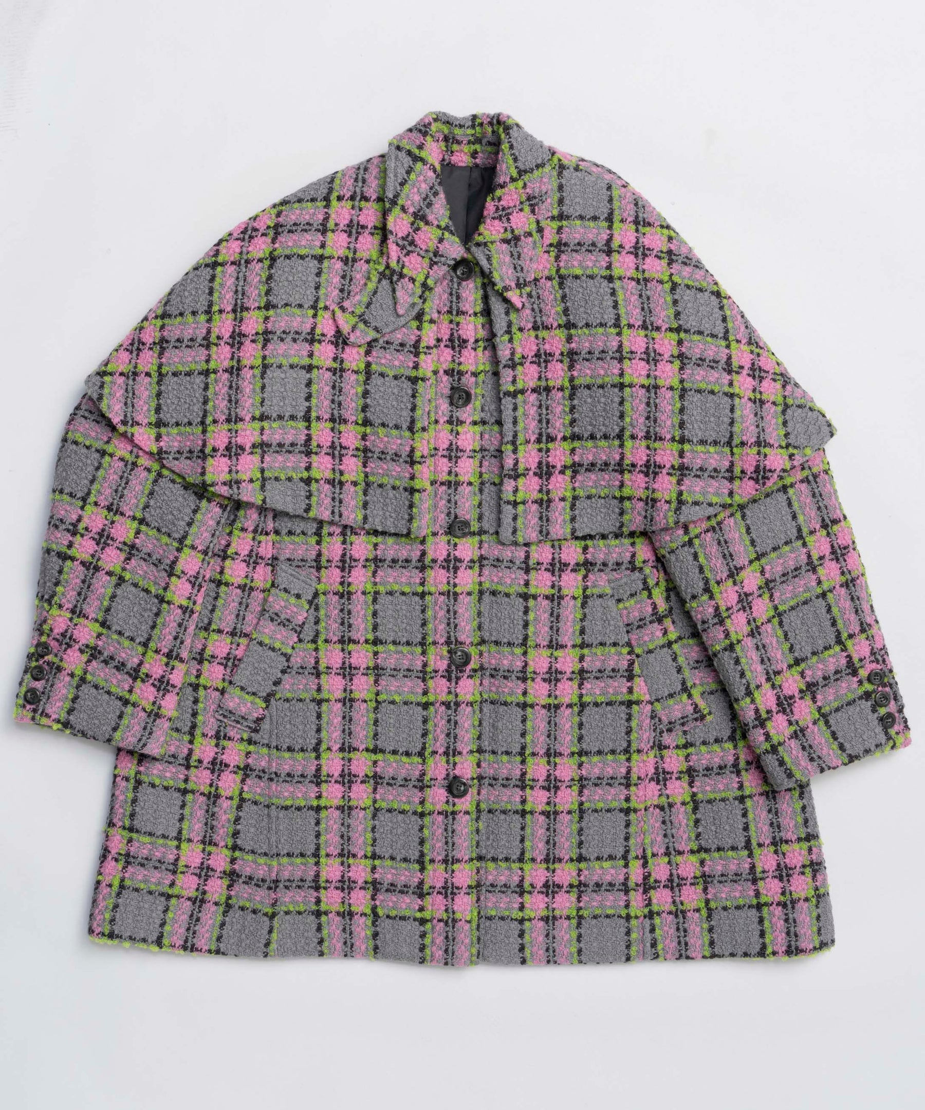 [25WINTER PRE-ORDER] Color Check 2Way Cape Coat