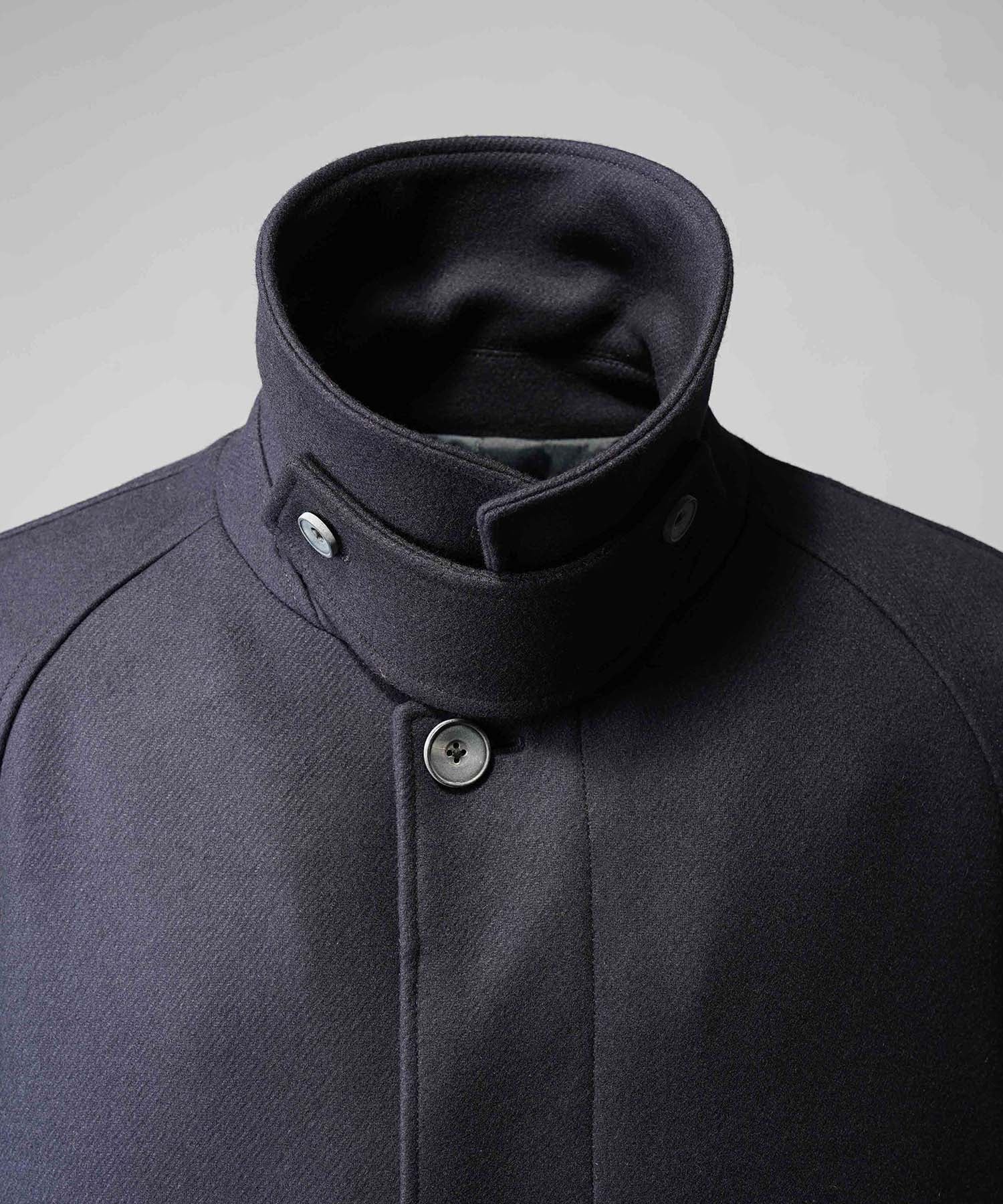 Super140s Prime-Over Melton Balmachan Coat
