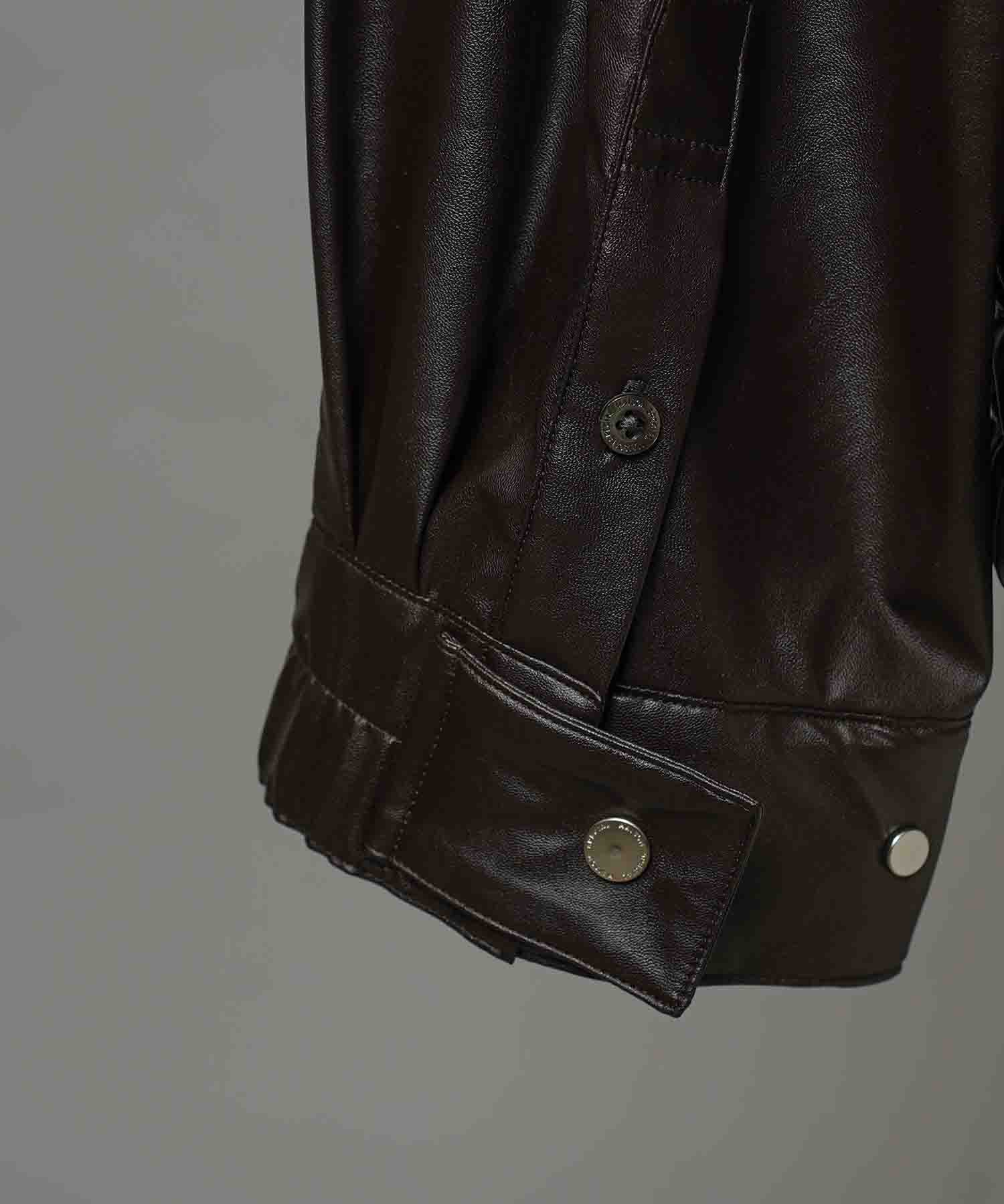 Curve Switching A Light Eco Leather Shirt