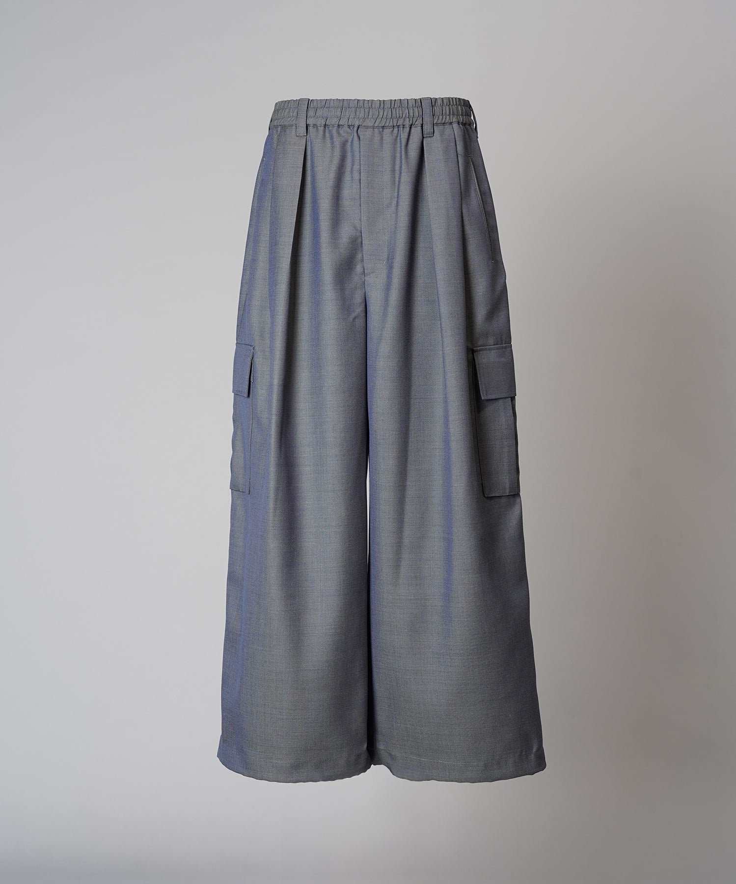 4 Colors Chambray Washable Wool Prime-Wide Cargo Pants