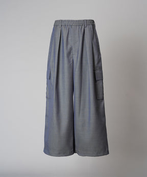 4 Colors Chambray Washable Wool Prime-Wide Cargo Pants