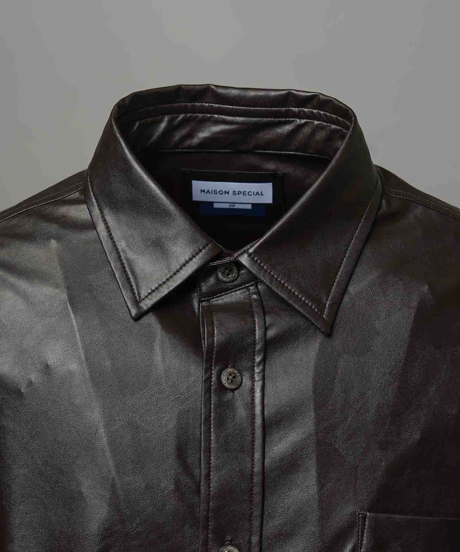 Curve Switching A Light Eco Leather Shirt