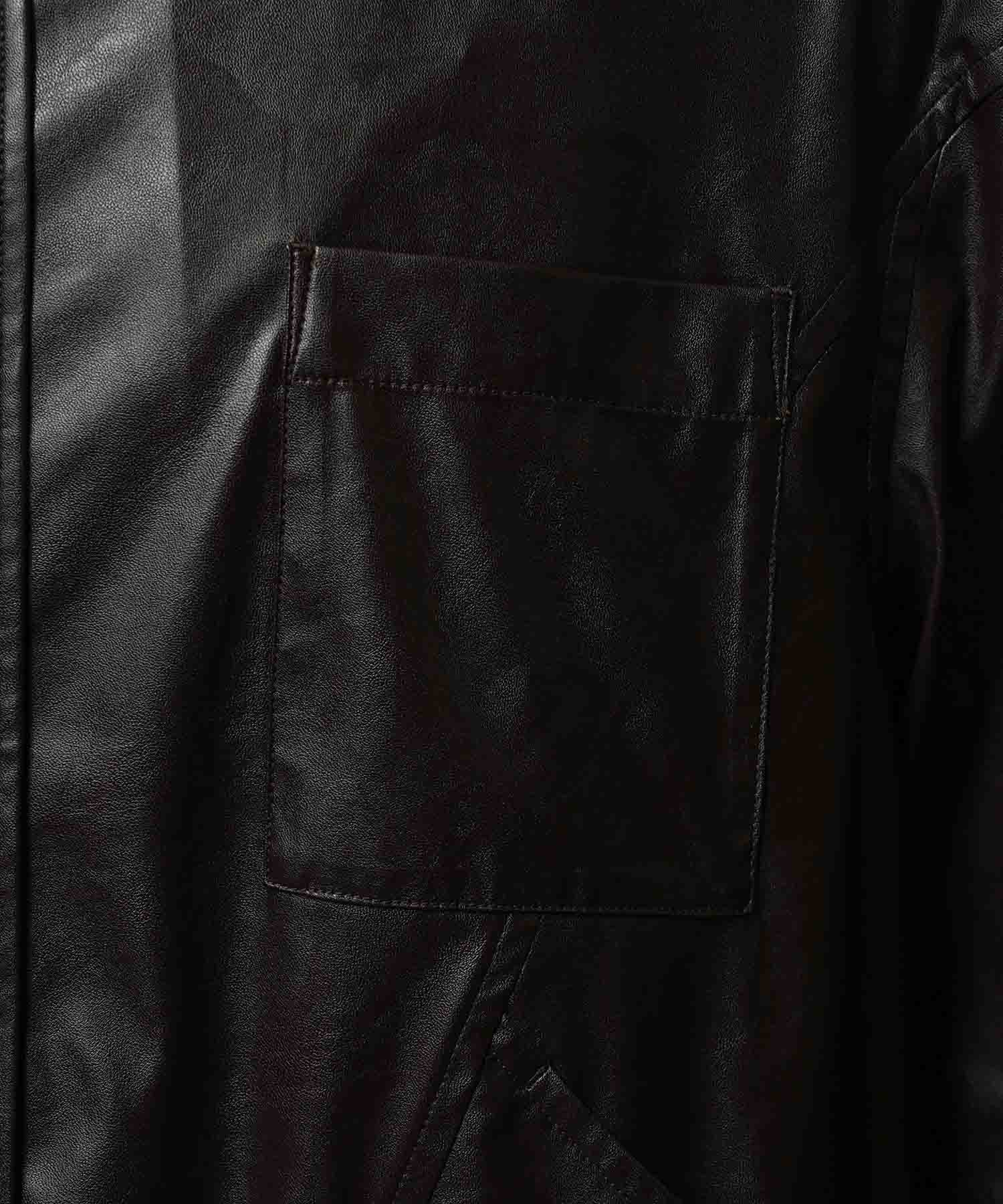 Curve Switching A Light Eco Leather Shirt