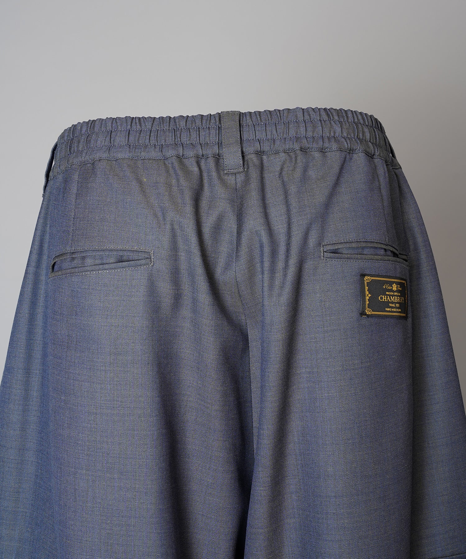 4 Colors Chambray Washable Wool Prime-Wide Cargo Pants