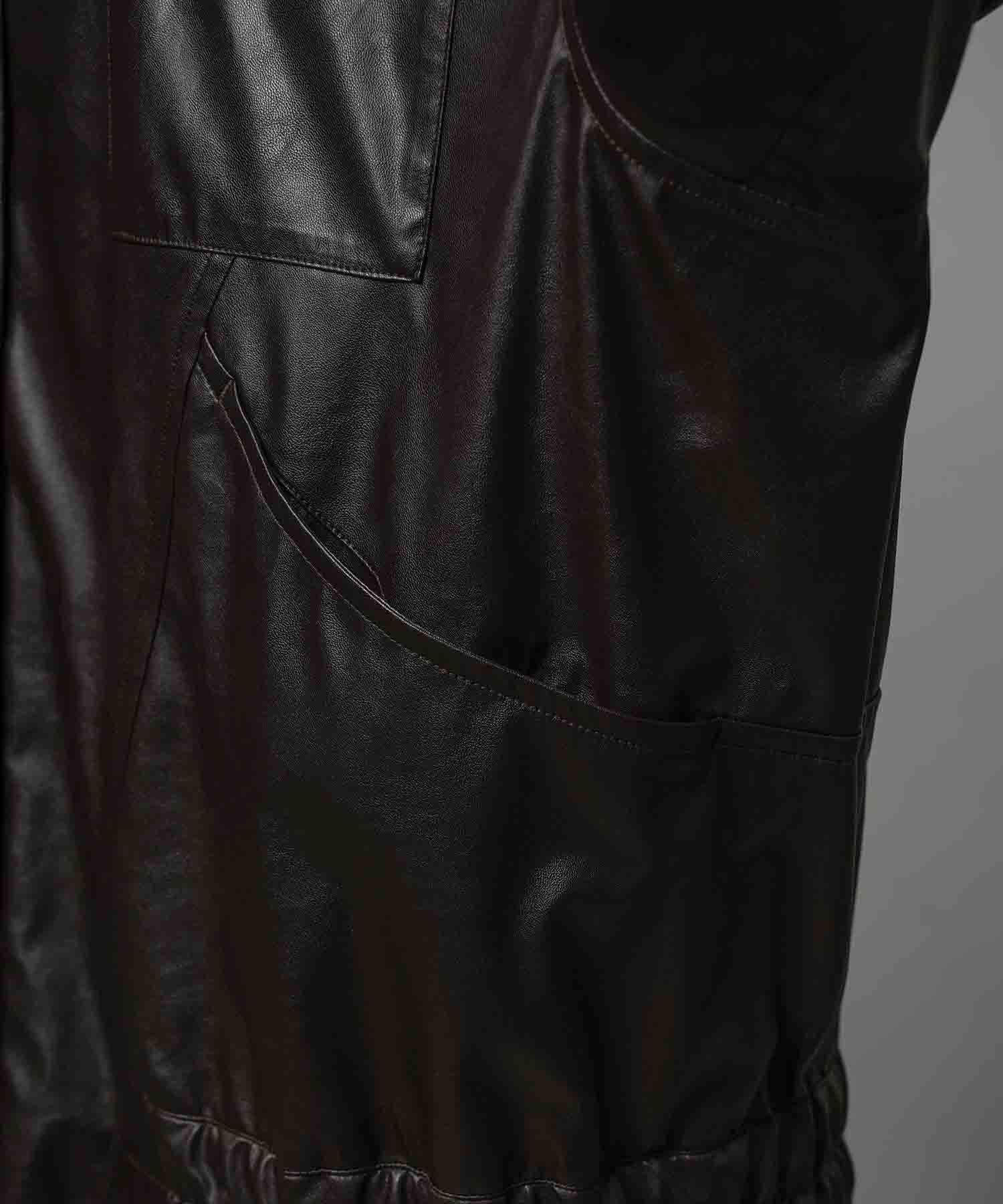 Curve Switching A Light Eco Leather Shirt