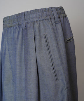 4 Colors Chambray Washable Wool Prime-Wide Cargo Pants
