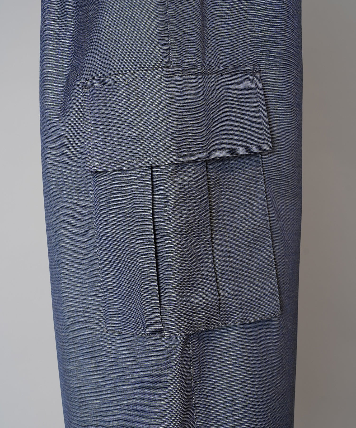 4 Colors Chambray Washable Wool Prime-Wide Cargo Pants