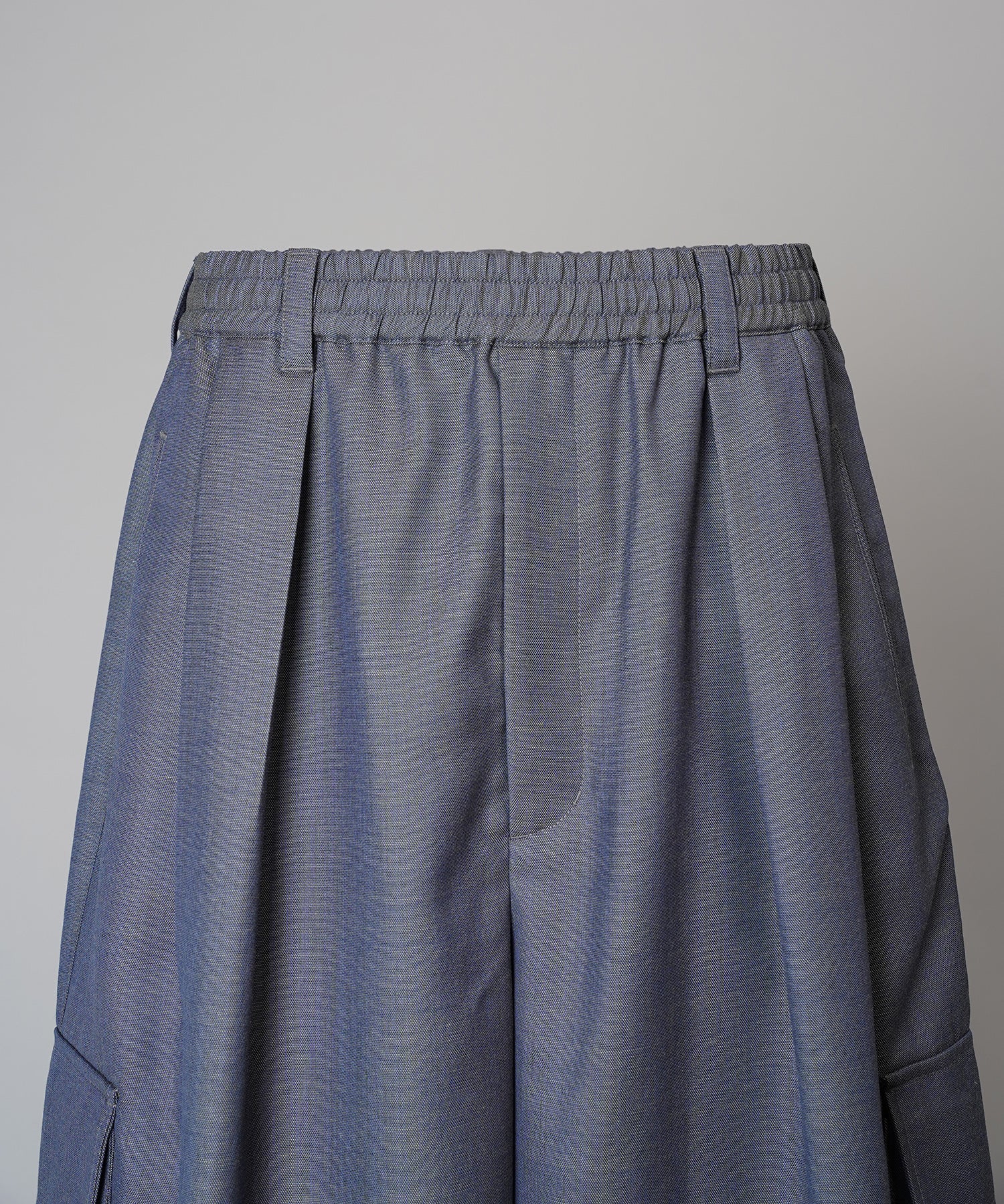 4 Colors Chambray Washable Wool Prime-Wide Cargo Pants
